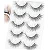 EMEDA Autoadesive Riutilizzabili Soft Ciglia Naturali Fake Lashes 5 Paia di Ciglia Finte Extension Wispy Ciglia Senza Colla (EMEDA-BB)