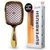 Jäneke Janeke Superbrush Spazzola districante per capelli morbidi, con setole antistatiche, spazzola ventilata per capelli bagnati, per asciugatura, per capelli ricci, spessi, ondulati e fini, oro