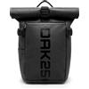 OAK25 Zaino Rolltop Riflettente da Donna & Uomo Nero - Luminite Rolltop Lite - Zaino Roll Top per il Lavoro e la Bicicletta - Scomparto per Laptop fino a 16 Pollici - Daypack 19L Riflettente