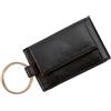 Roberto Romano 48205 - Mini portafoglio in pregiata pelle Nappa, piccolo portafoglio per uomo e donna con anello portachiavi, portamonete sottile, per banconote e monete piegate, ca. 8 x 5 cm, nero,