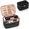 ASelected Beauty case da donna grande, impermeabile, con scomparto per spazzole, in pelle PU, portatile, per viaggi di fine settimana o uso quotidiano