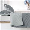 Ruggeri Set Copripiumino Matrimoniale Cotone Federe Lenzuola Sacco, Grigio