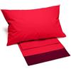 Caleffi 63566 Cotone Bikolor Copriletto Lenzuola per Singolo Letto, Bordeaux