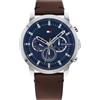 Tommy Hilfiger Orologio analogico multifunzione al quarzo da uomo con cinturino in acciaio inossidabile o in pelle