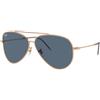 Ray-Ban Aviator Reverse RBR0101S 92023A | Occhiali da Sole Graduati o Non Graduati | Prova Online | Unisex | Metallo | Pilot | Oro rosa | Adrialenti