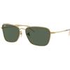 Ray-Ban Caravan Reverse RBR0102S 001/VR | Occhiali da Sole Graduati o Non Graduati | Prova Online | Unisex | Metallo | Quadrati | Oro | Adrialenti