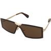 Max Mara Miller1 MM0118 32E | Occhiali da Sole Graduati o Non Graduati | Prova Online | Metallo | Rettangolari | Oro | Adrialenti