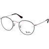 Ray-Ban RX3447V 2970 | Occhiali da Vista Graduati | Prova Online | Metallo | Tondi | Blu, Argento | Adrialenti