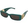 Balenciaga BB0096S 006 | Occhiali da Sole Graduati o Non Graduati | Plastica | Rettangolari | Verde | Adrialenti