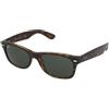 Ray-Ban New Wayfarer RB2132 - 902 | Occhiali da Sole Graduati o Non Graduati | Prova Online | Unisex | Plastica | Quadrati | Marrone, Havana | Adrialenti