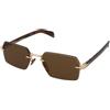 David Beckham DB 7109/S T5U/MT | Occhiali da Sole Graduati o Non Graduati | Unisex | Metallo | Rettangolari | Oro | Adrialenti