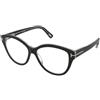 Tom Ford FT5954-B 003 | Occhiali da Vista Graduati | Prova Online | Plastica | Cat Eye, Ovali / Ellittici | Nero, Trasparente | Adrialenti