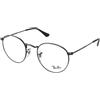 Ray-Ban Round Metal RX3447V 3118 | Occhiali da Vista Graduati | Prova Online | Unisex | Metallo | Tondi | Rutenio | Adrialenti