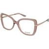 Guess GU50245 057 | Occhiali da Vista Graduati | Prova Online | Plastica | Farfalla | Rosa, Trasparente | Adrialenti