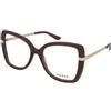 Guess GU50245 048 | Occhiali da Vista Graduati | Prova Online | Plastica | Farfalla | Marrone, Trasparente | Adrialenti