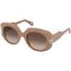 Chloe CH0257S 005 | Occhiali da Sole Graduati o Non Graduati | Prova Online | Plastica | Oversize | Marrone | Adrialenti