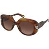 Chloe CH0257S 002 | Occhiali da Sole Graduati o Non Graduati | Prova Online | Plastica | Oversize | Marrone, Havana | Adrialenti