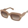 Chloe CH0256S 005 | Occhiali da Sole Graduati o Non Graduati | Prova Online | Plastica | Rettangolari | Marrone | Adrialenti