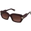 Chloe CH0256S 004 | Occhiali da Sole Graduati o Non Graduati | Prova Online | Plastica | Rettangolari | Bordeaux | Adrialenti