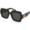 Gucci GG1547S 001 | Occhiali da Sole Graduati o Non Graduati | Prova Online | Plastica | Quadrati | Nero | Adrialenti