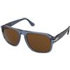 Persol Jean PO3310S 1218/33 | Occhiali da Sole Graduati o Non Graduati | Prova Online | Plastica | Quadrati | Blu, Trasparente | Adrialenti