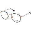 Ray-Ban RX3447V 3173 | Occhiali da Vista Graduati | Prova Online | Metallo | Tondi | Nero, Oro | Adrialenti