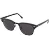 Ray-Ban Clubmaster RB3016 1367B1 | Occhiali da Sole Graduati o Non Graduati | Prova Online | Unisex | Metallo | Browline | Nero, Grigio | Adrialenti