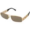 Versace VE2257 1002/5A | Occhiali da Sole Graduati o Non Graduati | Prova Online | Metallo | Rettangolari | Oro | Adrialenti