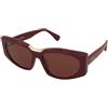 Max Mara Spark-8 MM0144 69S | Occhiali da Sole Graduati o Non Graduati | Prova Online | Plastica | Rettangolari | Oro, Bordeaux | Adrialenti