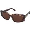 Max Mara Spark-8 MM0144 55E | Occhiali da Sole Graduati o Non Graduati | Prova Online | Plastica | Rettangolari | Marrone, Oro, Trasparente | Adrialenti