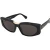 Max Mara Spark-8 MM0144 01A | Occhiali da Sole Graduati o Non Graduati | Prova Online | Plastica | Rettangolari | Nero, Oro | Adrialenti