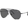 Ray-Ban Lenny Kravitz x Aviator Reverse RBR0101S 002/GR | Occhiali da Sole Graduati o Non Graduati | Prova Online | Unisex | Metallo | Pilot | Nero | Adrialenti