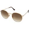 Ray-Ban Round Metal RB3447 001/51 | Occhiali da Sole Graduati o Non Graduati | Prova Online | Metallo | Tondi | Oro | Adrialenti
