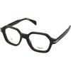 David Beckham DB 7140 WR7 | Occhiali da Vista Graduati | Prova Online | Unisex | Plastica | Esagonale | Nero, Marrone, Havana | Adrialenti