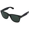 Ray-Ban New Wayfarer RB2132 646231 | Occhiali da Sole Graduati o Non Graduati | Prova Online | Unisex | Plastica | Quadrati | Nero | Adrialenti
