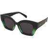 Crullé Glorious C5 | Occhiali da Sole Graduati o Non Graduati | Prova Online | Plastica | Cat Eye | Nero, Verde, Trasparente | Adrialenti