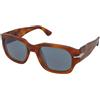 Persol PO3380S 96/56 | Occhiali da Sole Graduati o Non Graduati | Prova Online | Plastica | Quadrati | Marrone, Argento, Trasparente | Adrialenti