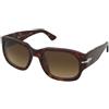 Persol PO3380S 24/85 | Occhiali da Sole Graduati o Non Graduati | Prova Online | Plastica | Quadrati | Marrone, Argento, Havana | Adrialenti