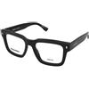 Dsquared2 D2 0090 807 | Occhiali da Vista Graduati | Prova Online | Plastica | Rettangolari | Nero | Adrialenti