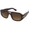 Persol PO3373S 24/85 | Occhiali da Sole Graduati o Non Graduati | Prova Online | Plastica | Quadrati | Marrone, Argento, Havana | Adrialenti