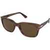 Persol PO3372S 1208/57 | Occhiali da Sole Graduati o Non Graduati | Prova Online | Unisex | Plastica | Quadrati | Marrone | Adrialenti
