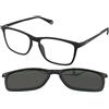 Polaroid PLD 6139/CS 7ZJ/UC | Occhiali da Vista con Clip da Sole | Prova Online | Unisex | Plastica | Quadrati | Nero | Adrialenti