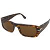 Persol PO3362S 1215/33 | Occhiali da Sole Graduati o Non Graduati | Prova Online | Unisex | Plastica | Rettangolari | Marrone, Havana | Adrialenti