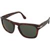 Persol Elio PO3333S 24/31 | Occhiali da Sole Graduati o Non Graduati | Prova Online | Unisex | Plastica | Quadrati | Marrone, Havana | Adrialenti