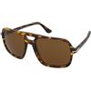 Persol PO3328S 1215/33 | Occhiali da Sole Graduati o Non Graduati | Prova Online | Plastica | Quadrati | Giallo, Marrone, Havana | Adrialenti