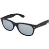 Ray-Ban New Wayfarer RB2132 622/30 | Occhiali da Sole Graduati o Non Graduati | Prova Online | Unisex | Plastica | Rettangolari | Nero | Adrialenti