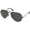 Ray-Ban Aviator Large Metal RB3025 W3361 | Occhiali da Sole Graduati o Non Graduati | Prova Online | Unisex | Metallo | Pilot | Nero | Adrialenti