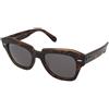 Ray-Ban State Street RB2186 1292B1 | Occhiali da Sole Graduati o Non Graduati | Prova Online | Unisex | Plastica | Quadrati | Marrone, Havana | Adrialenti