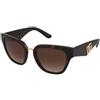 Dolce & Gabbana DG4437 502/13 | Occhiali da Sole Graduati o Non Graduati | Prova Online | Plastica | Cat Eye, Ovali / Ellittici | Marrone, Havana | Adrialenti