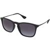 Ray-Ban Chris RB4187 - 622/8G | Occhiali da Sole Graduati o Non Graduati | Prova Online | Unisex | Plastica | Quadrati | Nero | Adrialenti